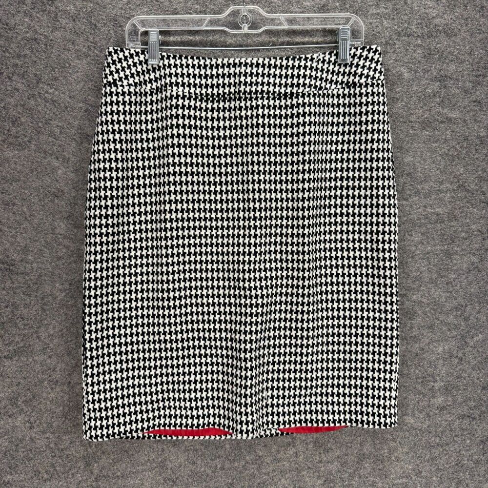 Tailor Skirt Women 10 Black Geometric A-Line Midi Zipper Mid Rise Lined Casual